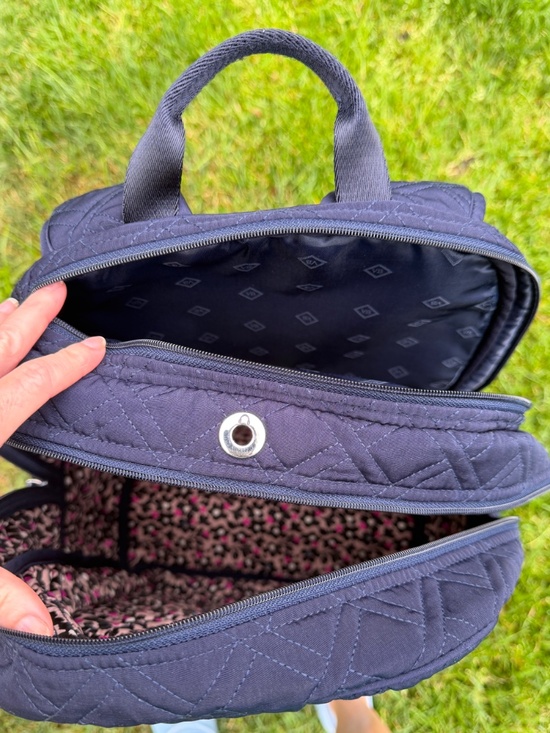 Vera Bradley Campus Backpack X Large Navy Blue Quilted Microfiber Laptop B main image 5